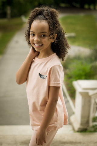 Children's Peach Relaxed Fit cotton Designer T-Shirt